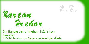 marton hrehor business card